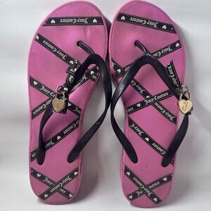 Juicy Couture Pink Charm Platform Flip Flops - Size 9/10